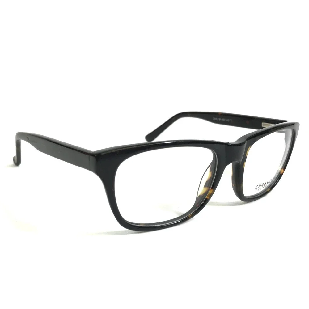 Chromos Eyeglasses Frames GAIL Shiny Black Tortoise Square Full Rim 51-18-140